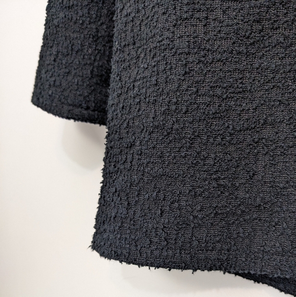 CHANEL Uniform Classic Bouclé Button-front Collared 3/4 Sleeve Top | Black - Picture 6 of 14